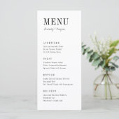 Menu Typographie moderne minimaliste noir et blanc (Debout devant)