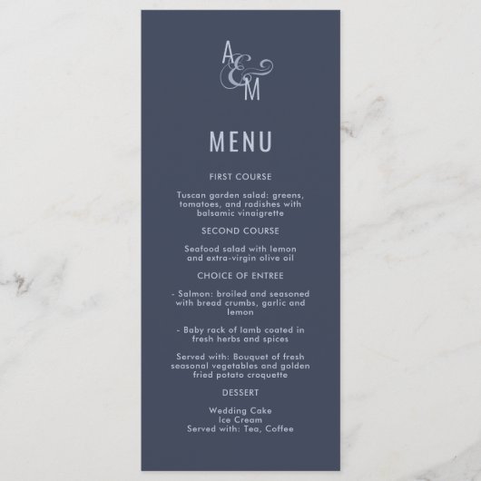 Menu Typographie monographique simple Gras Mariage mono (Devant)