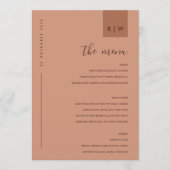 MENU TYPOGRAPHIE ORANGE ROUILLE TERRACOTTA MINIMAL (Devant)