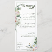 Menu Typographie rétro Floral Boho Sage Mariage vert (Devant)