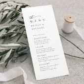 Menu Typographie simple et élégante Mariage moderne