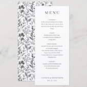Menu Typographique Blanc Élégant (Devant / Derrière)