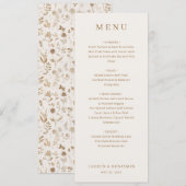 Menu Typographique Élégant Beige (Devant / Derrière)
