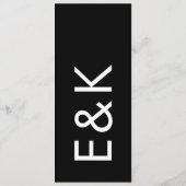Menu Ultra Moderne Simple Big Bold Monogramme (Dos)