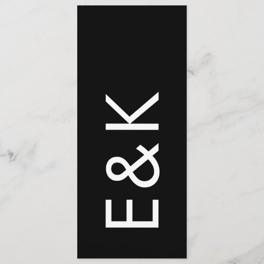 Menu Ultra Moderne Simple Big Bold Monogramme (Dos)