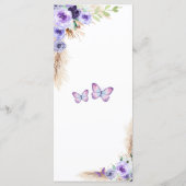 Menu Un an Flutted Butterfly premier anniversaire Flora (Dos)