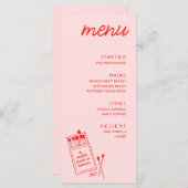 Menu Un assortiment fait dans Heaven Pink Mariage Dinne (Devant / Derrière)
