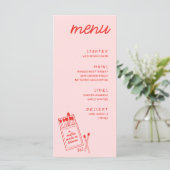 Menu Un assortiment fait dans Heaven Pink Mariage Dinne (Debout devant)