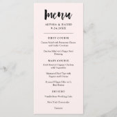 Menu Un esprit moderne | Mariage rose pâle (Devant)