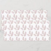 Menu un fond blanc avec des feuilles roses dessus (Devant / Derrière)