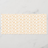 Menu un fond orange et blanc avec des tourbillons (Dos)
