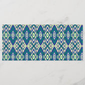 Menu un motif bleu et vert sur fond blanc (Dos)