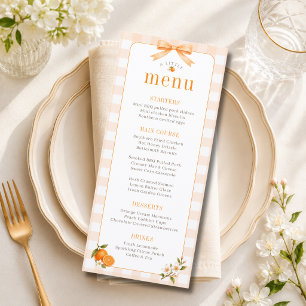 Menu Un petit nœud orange à carreaux pour une baby show