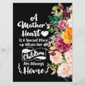 Menu Une mère est comme un cadeau de fleurs, cadeau de  (Devant)