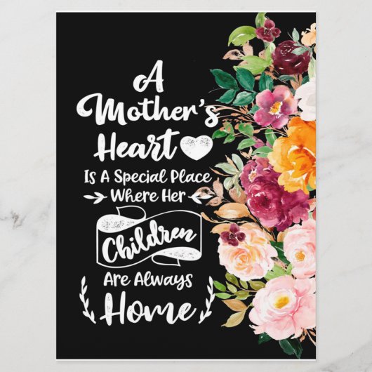 Menu Une mère est comme un cadeau de fleurs, cadeau de  (Devant)