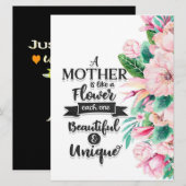 Menu Une mère est comme un cadeau de fleurs, cadeau de  (Devant / Derrière)