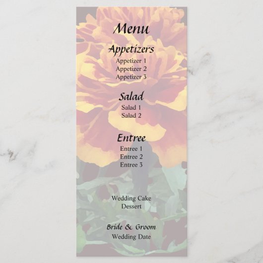 Menu Une Souci Orange avec des Pointes Jaunes (Devant)