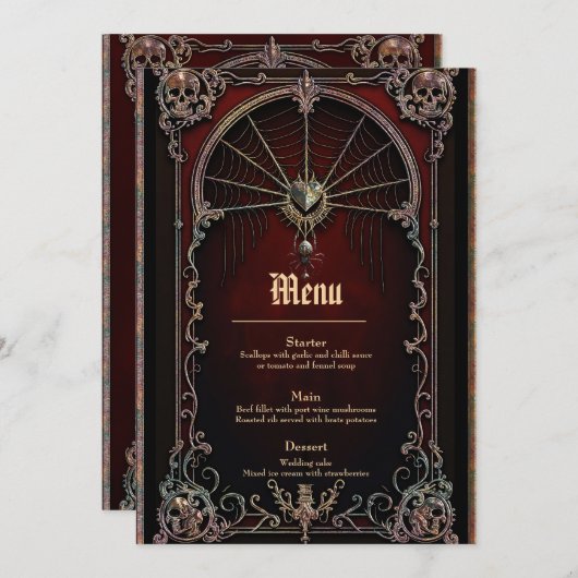 Menu Une touche de magie gothique (Devant / Derrière)