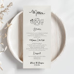 Menu Unique Mariage rétro à main glissante<br><div class="desc">Menu Mariage rétro unique et décalé</div>