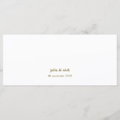 Menu Unique moderne Golden Olive Horizontal Mariage (Dos)