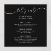 Menu unique moderne Mariage noir et blanc (Devant)