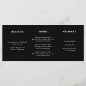 Menu unique moderne tout noir Mariage horizontal (Devant)