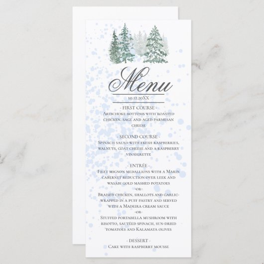 Menu Vacances d'hiver (Devant / Derrière)