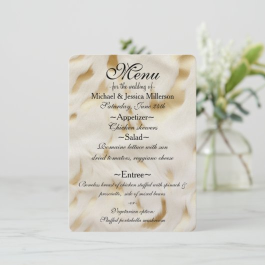 Menu Vache blanche sud-ouest en or (Debout devant)