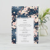 Menu Vagues de rose saumon Fleur de cerisier Mariage mo (Debout devant)