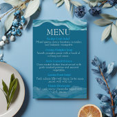 Menu vagues d'océan bleu à l'aquarelle