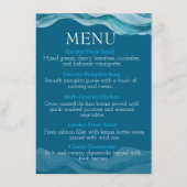 Menu vagues d'océan bleues à l'aquarelle (Devant)
