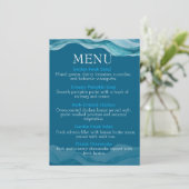 Menu vagues d'océan bleues à l'aquarelle (Debout devant)