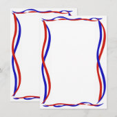 Menu Vagues Rouge Blanc et Bleu  (Devant / Derrière)