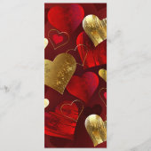 Menu Valentines dorées et rouges (Devant)