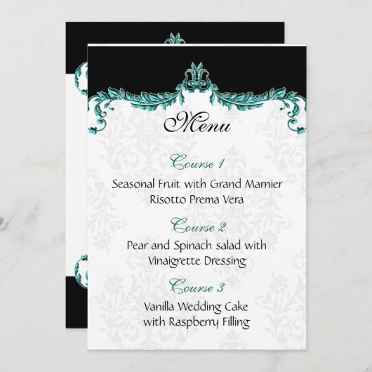 menu van de wattenbruiloft (Voorkant / Achterkant)