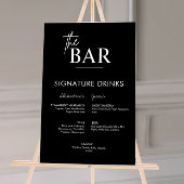Menu van de zwarte trouwdag-signaturedrankenbar acryl bord