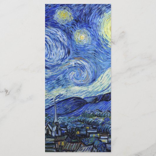 Menu Van Gogh Starry Mariage de nuit (Dos)