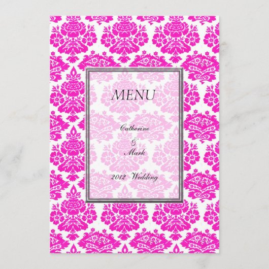 menu van het diner , damask (Voorkant)