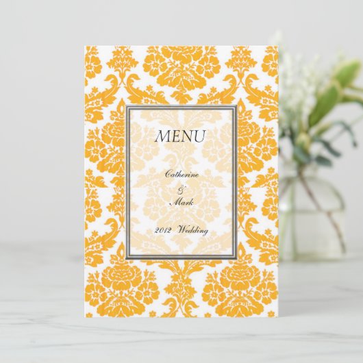 menu van het diner , damask (Staand voorkant)