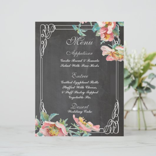 menu van het florkarton-bruiloft (Staand voorkant)