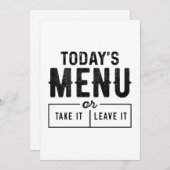 Menu van vandaag (Voorkant / Achterkant)