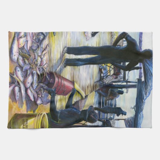 Menu van vandaag, Harbour Island, Bahama's Theedoek (Horizontaal)