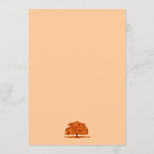 Menu (végétarien) de dîner de thanksgiving d'arbre (Dos)