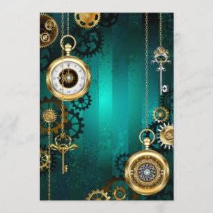 Menu Veille bijoux Steampunk sur un Arrière - plan vert