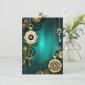 Menu Veille bijoux Steampunk sur un Arrière - plan vert (Debout devant)