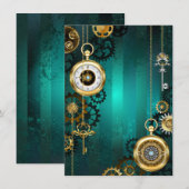 Menu Veille bijoux Steampunk sur un Arrière - plan vert (Devant / Derrière)