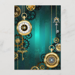 Menu Veille bijoux Steampunk sur un Arrière - plan vert