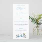 Menu vélo tandem aquarelle pour deux (Debout devant)