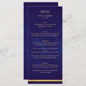 Menu Velours violet or Elégant Mariage de conte fée (Devant / Derrière)