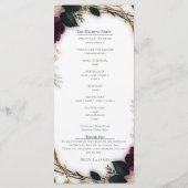 Menu Velvet Plum Garden Floral Greenery Wedding  (Dos)